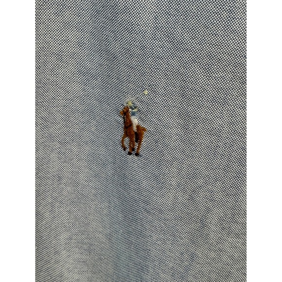 Ralph Lauren Mens 16.5-34 Blue Button Down Pony Long Sleeve Shirt - Picture 7 of 9